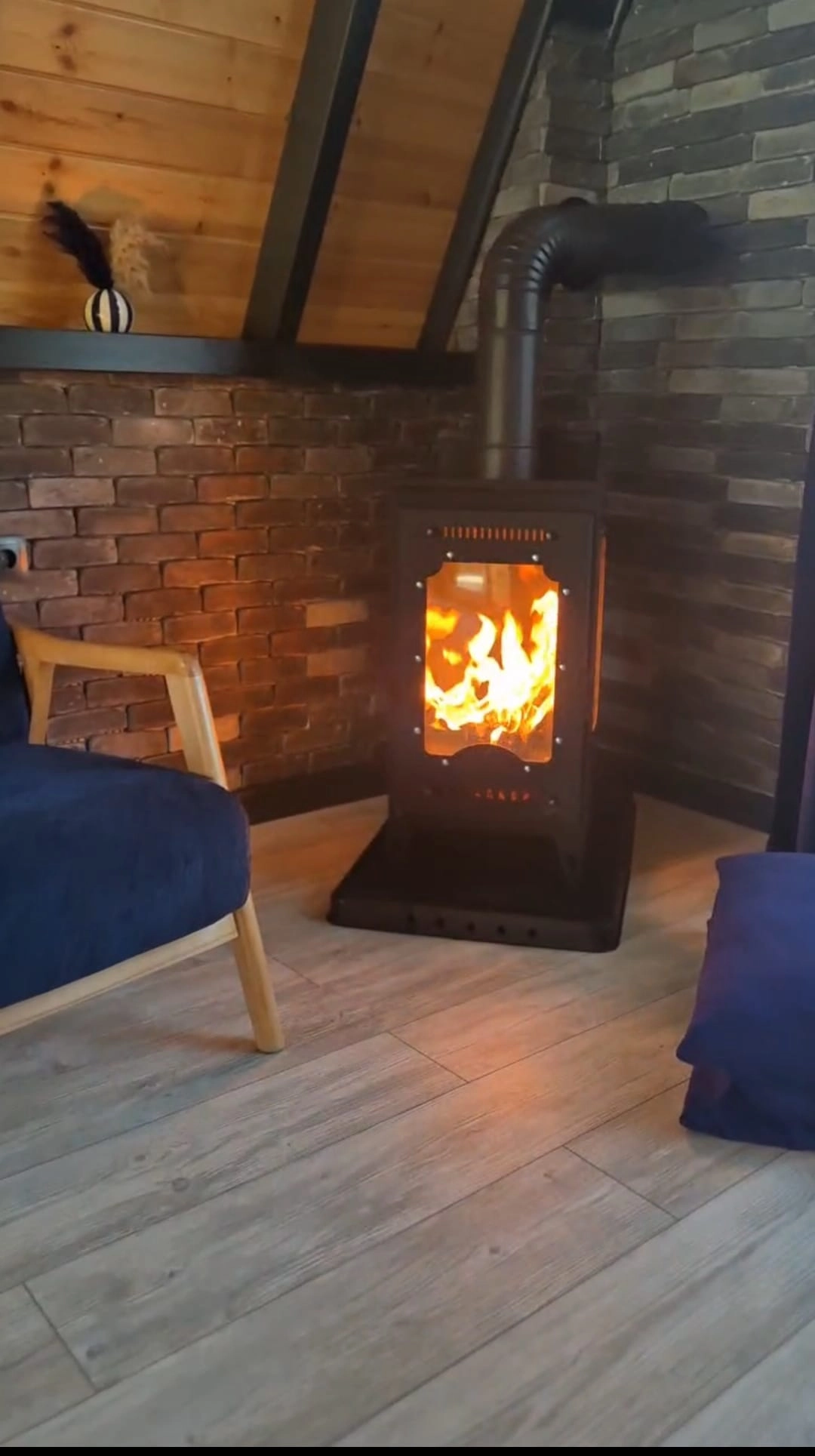 Merkür Dekoratif Şömine Hibrit (pelet+odun) Pelet Soba